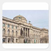 renaissancestijl openbare bibliotheek in milwaukee vierkante sticker (Voorkant)