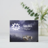 Renar på fjäll vinter briefkaart (Staand voorkant)