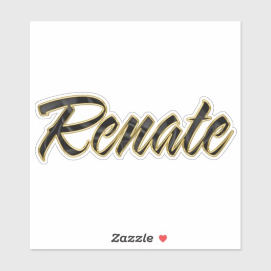 Renate black gold Lettering Aufkleber Sticker (Vel)