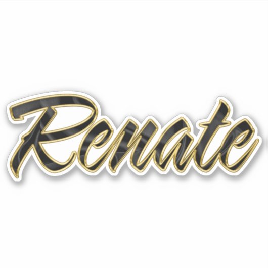Renate black gold Lettering Aufkleber Sticker (Voorkant)