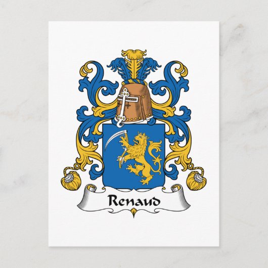 Renaud Family Crest Briefkaart (Voorkant)
