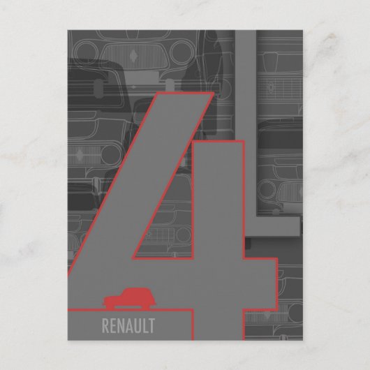 Renault 4L Briefkaart (Voorkant)