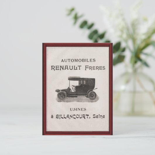  REnault Automobile poster Briefkaart (Staand voorkant)