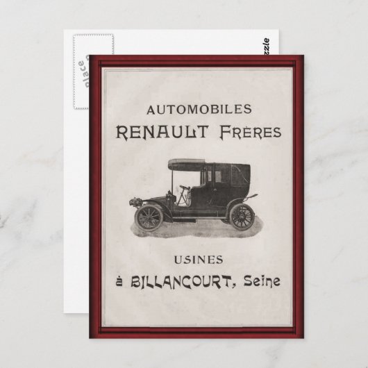  REnault Automobile poster Briefkaart (Voorkant / Achterkant)
