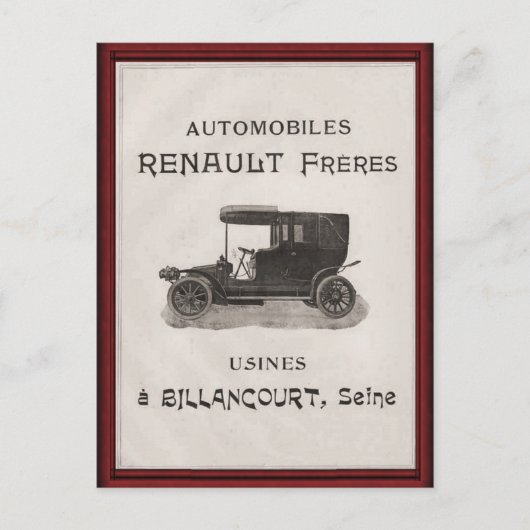REnault Automobile poster Briefkaart (Voorkant)