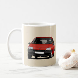 Renault Clio I, rode illustratie x 2 Koffiemok