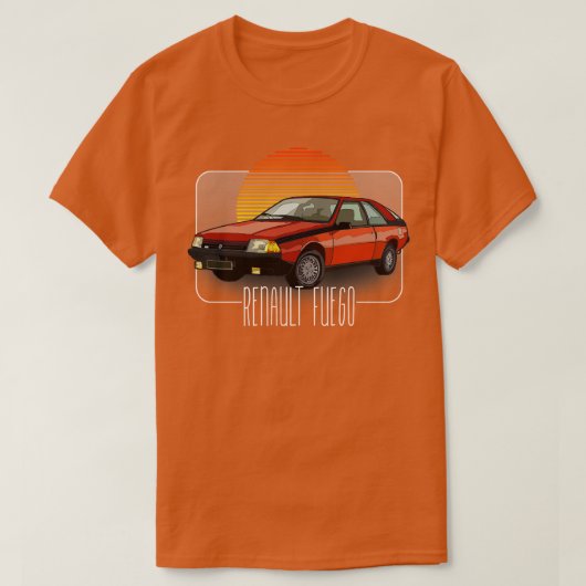 Renault Fuego Retro Classic Lover Design T-shirt (Design voorkant)