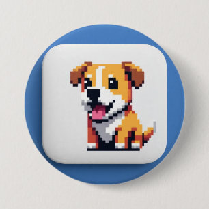Renbow bananen pup pop Hond op knoppen patches  Ronde Button 7,6 Cm