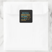 Rend - nooit onderschat kampioen vierkante sticker (Tas)