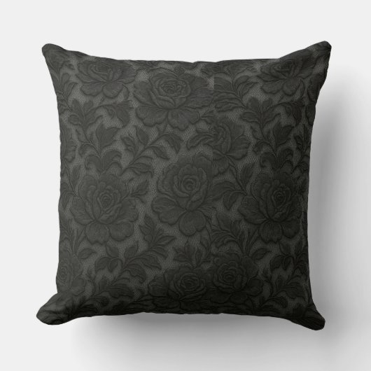 Renda floral detalhada em preto desing kussen (Voorkant)