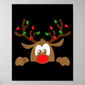 Rendeer Gezicht Matching Familie Kerst Herten Meis Poster (Voorkant)