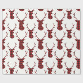 Rendeer met Buffalo geruit motief Cadeaupapier (Vlak)