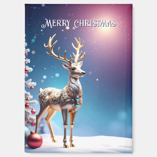 Rendeer Sieraden Kerstvakantie Magneet (Voorkant)