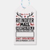 Rendelieren Postbezorging Noordpool Kerstmis Cadeaulabel (Voorkant)