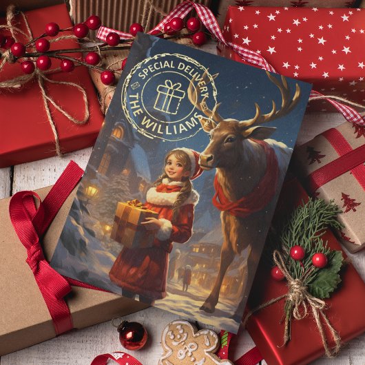 Rendelieren Speciale Bezorging Folie Kerstkaart Folie Wenskaart