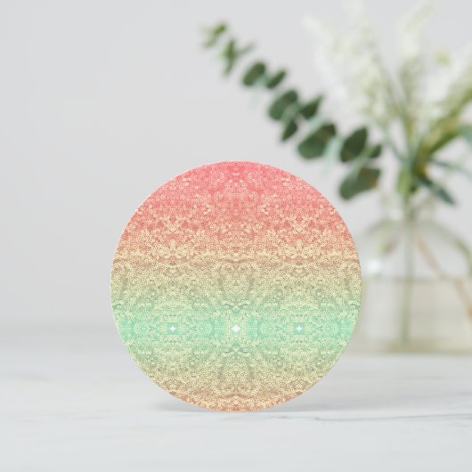 Rendelooppatroon gradiënt roze goud groen kaart (Staand voorkant)