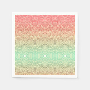 Rendelooppatroon gradiënt roze goud groen servet