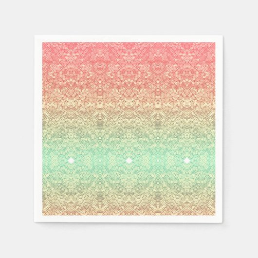 Rendelooppatroon gradiënt roze goud groen servet (Voorkant)