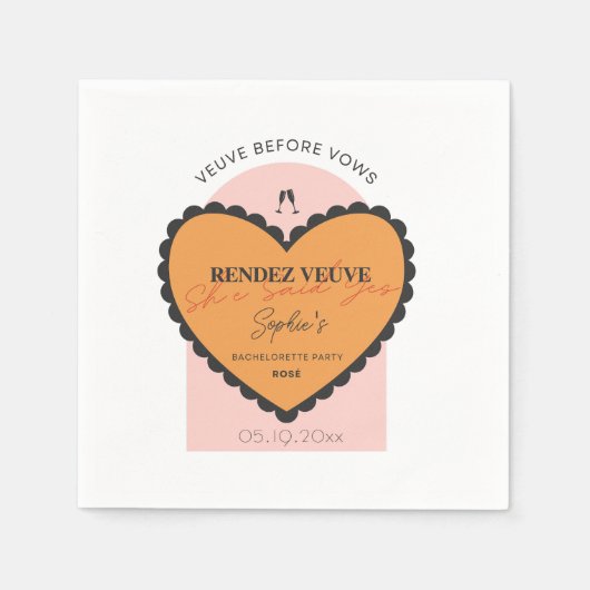 Rendez Veuve Cocktail Servetten Veuve Before Vows (Voorkant)