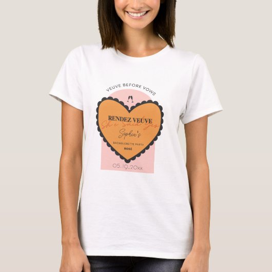 Rendez Veuve, Veuve voor Vows T-shirt (Voorkant)