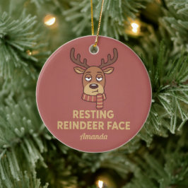 Rendezierengezicht Kerstornament met Humor Keramisch Ornament