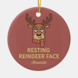 Rendezierengezicht Kerstornament met Humor Keramisch Ornament