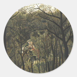 Rendezvous in the Forest, Henri Rousseau Ronde Sticker