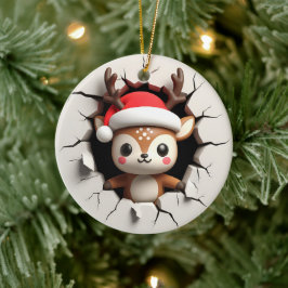 Rendier 3D-effect GEEN werkelijk 3D Keramisch Ornament