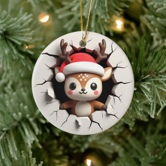 Rendier 3D-effect GEEN werkelijk 3D Keramisch Ornament (Boom)