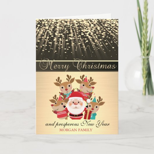 Rendier aankleden, Kerstkaart van Sinterklaas Feestdagen Kaart (Voorkant)