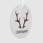 Rendier Antlers Gepersonaliseerde Naam Vakantie Ornament (voorkant)