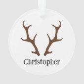 Rendier Antlers Gepersonaliseerde Naam Vakantie Ornament (achterkant)