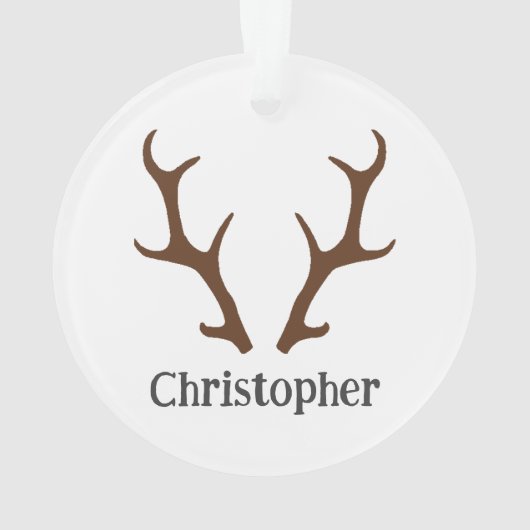 Rendier Antlers Gepersonaliseerde Naam Vakantie Ornament (achterkant)