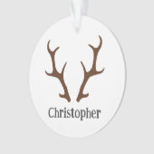Rendier Antlers Gepersonaliseerde Naam Vakantie Ornament (voorkant)