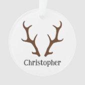 Rendier Antlers Gepersonaliseerde Naam Vakantie Ornament (voorkant)