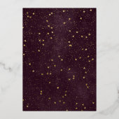 Rendier Antlers Modern Bourgondisch Kerstfeest Folie Uitnodiging (Achterkant)