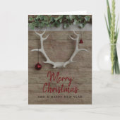 Rendier Antlers Niet Foto Kerst Kaart (Voorkant)
