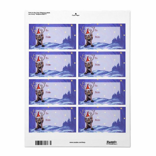 Rendier Art Christmas Gift Label (Full Sheet)