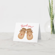Rendier Baby Shower Bedankkaart