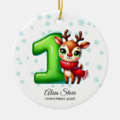 Rendier Baby's eerste kerst Ornament (Voorkant)