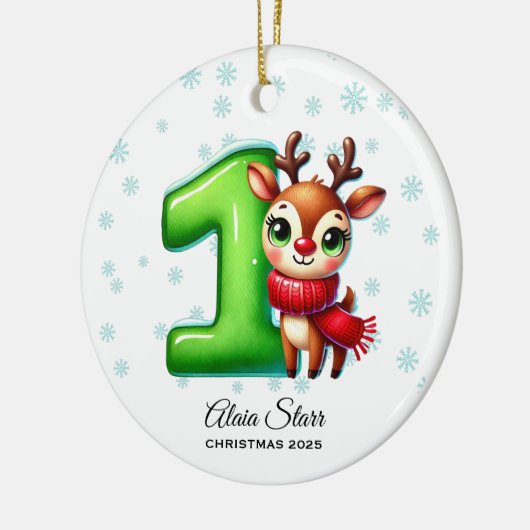 Rendier Baby's eerste kerst Ornament (Links)