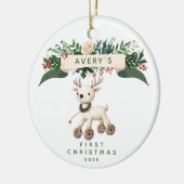 Rendier Baby's Eerste Kerstmis Keramisch Ornament (Links)