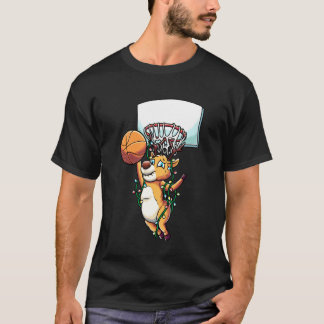 Rendier Basketbal Vakantie Kerst Sportfans T-shirt
