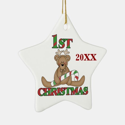 Rendier Beer 1e kerstversiering Keramisch Ornament (Rechts)