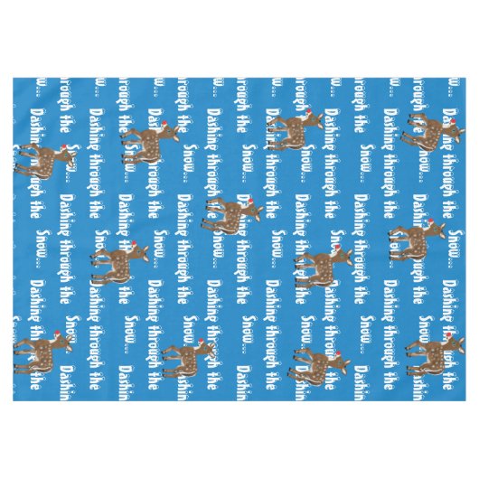 Rendier Blauw Wit Tafelkleed (Voorkant (Horizontaal))