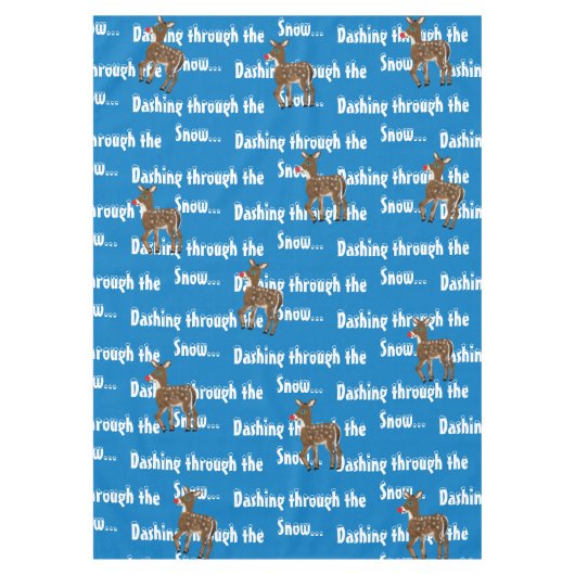 Rendier Blauw Wit Tafelkleed (Voorkant)
