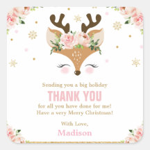 Rendier Bloemen Sneeuwvlokken Kerstmis Dank u