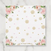 Rendier Bloemen Sneeuwvlokken Verjaardag Dank u Bedankjes Labels (Achterkant)