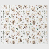 Rendier Boerderij Kerstboom Boerderij | Vakantie Cadeaupapier (Vlak)