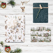 Rendier Boerderij Kerstboom Boerderij | Vakantie Inpakpapier Vel